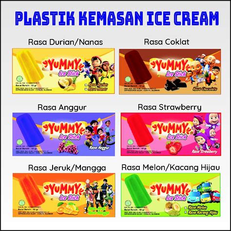 Jual Kemasan Plastik Es Krim Stik Aneka Rasa Coklat Strawberry Melon