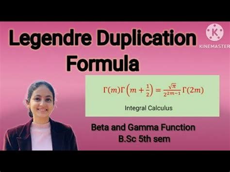 Legendre Duplication Formula Beta Gamma Function Lec 6 YouTube