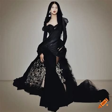 Blackpink Jisoo In Met Gala Black Themed Outfit On Craiyon