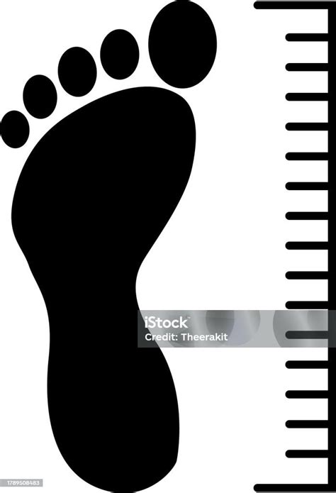 ikon ukuran kaki ukuran persegi tanda pengukur kaki telanjang simbol