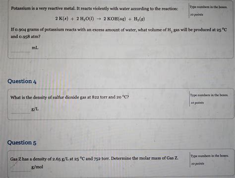 Solved Begin Tabular Ll Potassium Is A Very Reactive