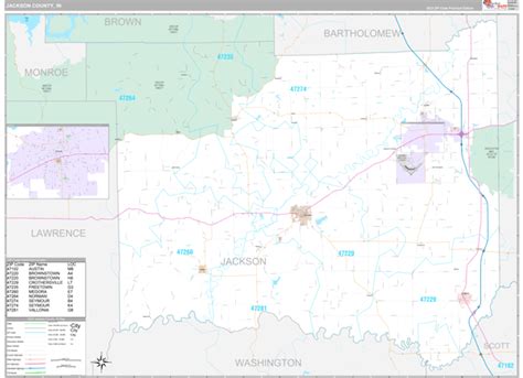 Jackson County, IN Wall Map Premium Style by MarketMAPS - MapSales