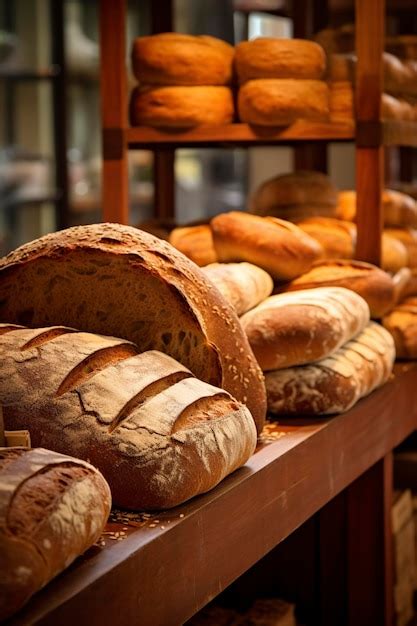 Premium Photo Freshly Baked Breads In The Store