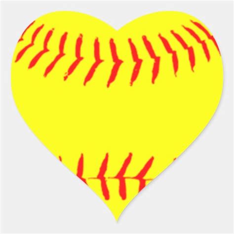 Customized Softball Heart Sticker | Zazzle