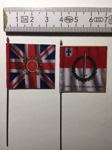 952 2x 28mm Hanoverian Napoleonic Flags Waterloo Verden Field