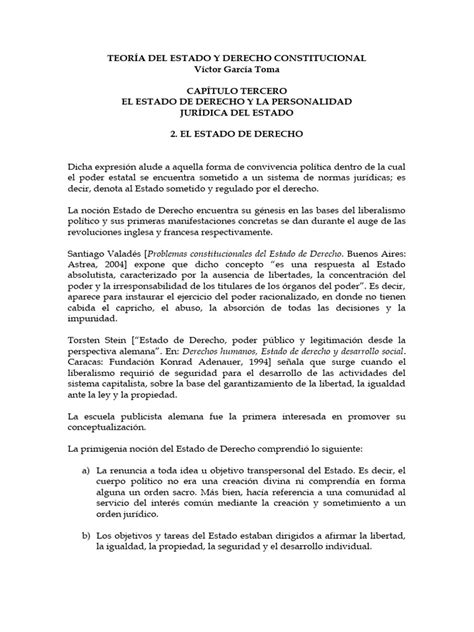 El Estado De Derecho Pdf Estado Política Constitución