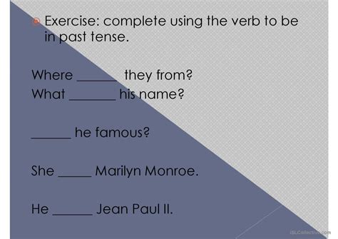 Past simple of verb to be Français FLE powerpoints