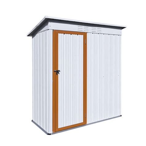 Afoxsos Ft W X Ft D Outdoor Tool Storage Shed Galvanized Metal