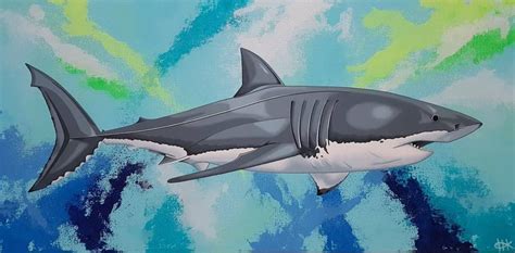 Great White Shark #4 Painting by Michelle Jirsensky | Saatchi Art