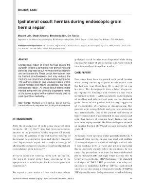 Fillable Online Tspace Library Utoronto Ipsilateral Occult Hernias