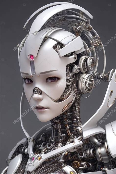 Robot D De Alta Tecnolog A Una Chica Cyborg Androide Cyberpunk Muy