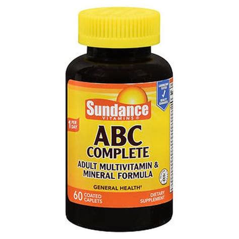 Sundance Vitamins Abc Complete Adult Multivitamin And Mineral Formula Coated Caplets 60 Tabs By