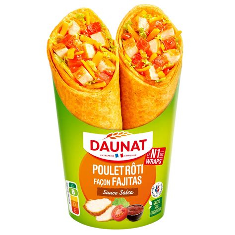 Wraps Poulet Fa On Fajitas Daunat Les Wraps G Prix Carrefour