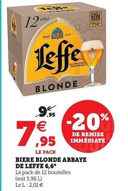 Promo Bière Blonde Abbaye De Leffe 6 6 chez Hyper U iCatalogue fr