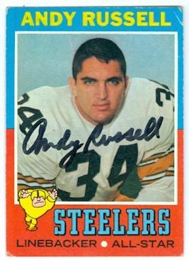 Andy Russell autographed football card (Pittsburgh Steelers) 1971 Topps ...