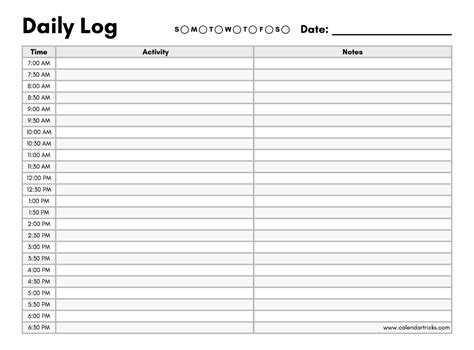 Daily Routine Log