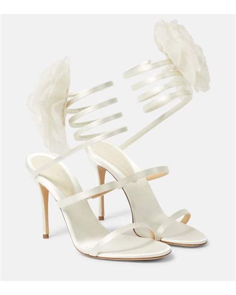 Magda Butrym Floral Applique Sandals In White Lyst