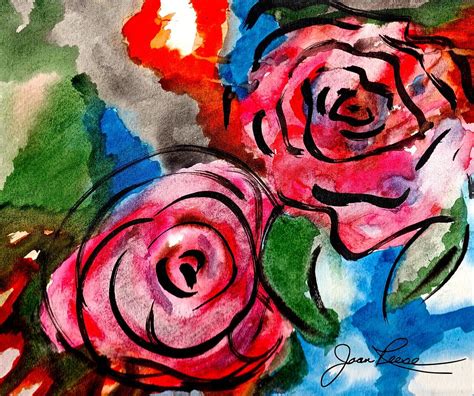 Juicy Red Roses Painting By Joan Reese Fine Art America