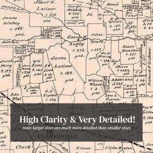 Red River County Texas Map 1879 Old Map of Red River County Texas Art ...