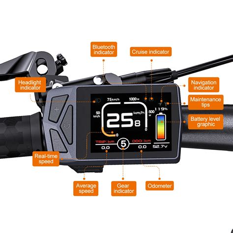 E Bike B02N U UART LCD Display HMI With Bluetooth Multilingual Language