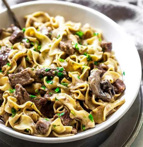 recette du boeuf Stroganoff PLat léger