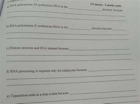 Solved Comp a) DNA polymerase III synthesizes DNA in the b) | Chegg.com 