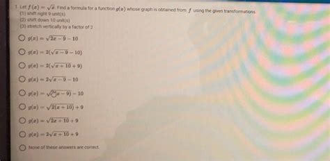 Solved 1 Let F Z V Find A Formula For A Function G Z