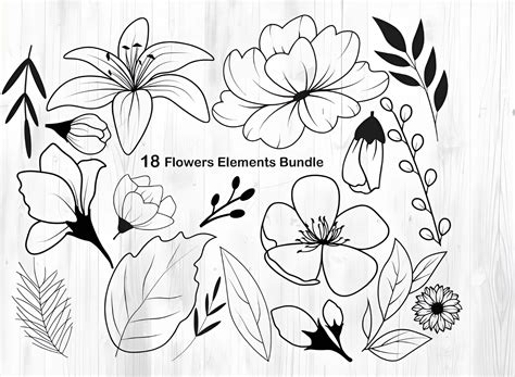 Wildflower Svg Bundle Wildflower Svg Flower Svg Floral Svg Set