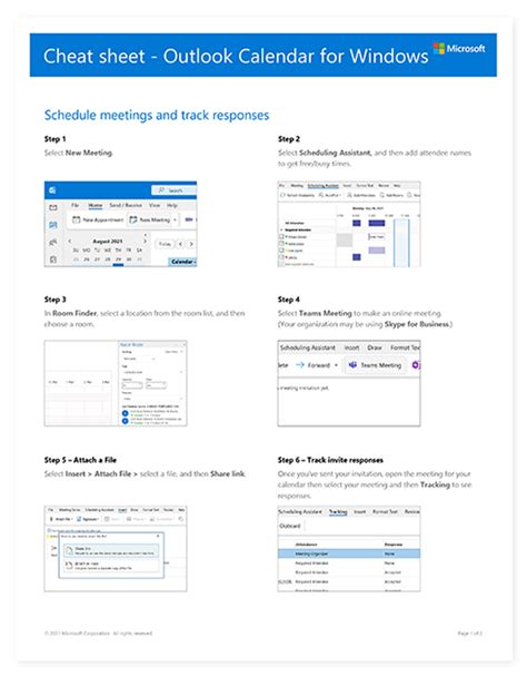 Cheat Sheet Outlook Calendar For Windows 4 Sight Holdings