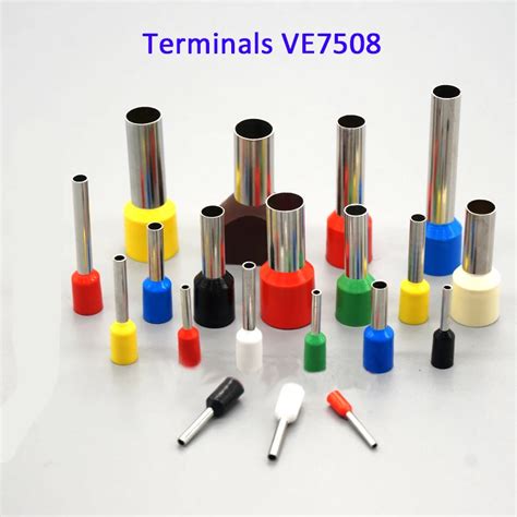 200PCS E7508 0 75mm Blocks Pin Tube Insulated End Terminal Wire Copper