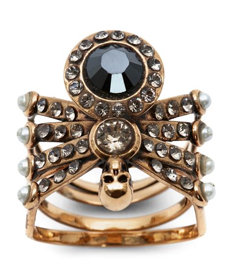 Alexander Mcqueen Embellished Spider Ring Harrods Uk