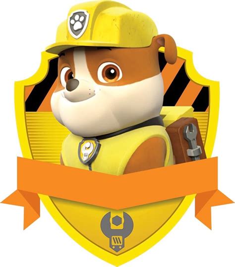 Escudo Rubble Para Personalizar Escudo Paw Patrol Invitacion