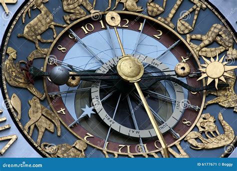 Astrological Clock Stock Image Image Of Zodiac Wheel 6177671