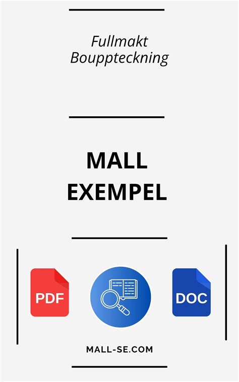 Fullmakt Bouppteckning Mall Exempel