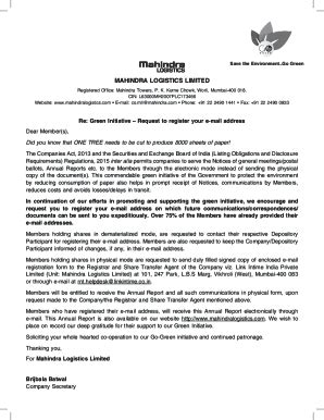 Fillable Online Attendance Slip And Proxy Formmahindra Logistics Fax