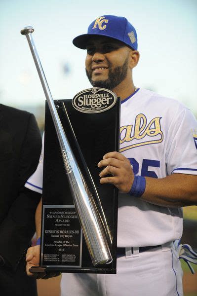 Kendrys Morales KC Presented With His Silver Slugger Award For The