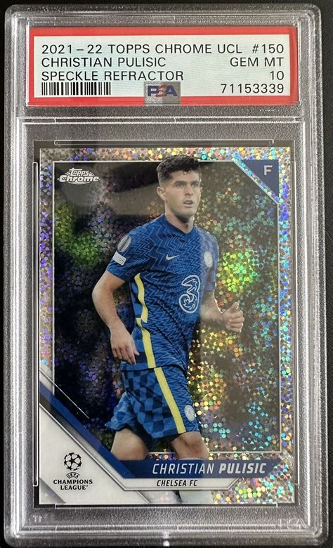 2021 22 Topps Chrome UCL Speckle Refractor 150 Christian Pulisic For