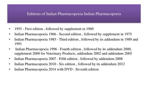 Ppt Pharmacopoeia Essential Guide For Drug Specifications Powerpoint