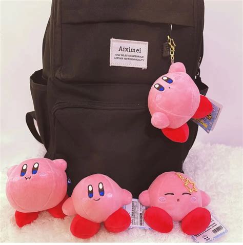 S1007 Cute Pink Kirby Keychain Fashion Star Kirby Plush Toys Keychain