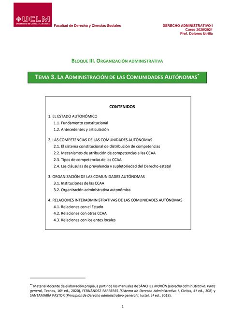 Solution Bloque Tema Administraci N De Las Comunidades Aut Nomas