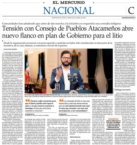 Portadas Chile on Twitter ÚLTIMOMINUTO ℹ Indígenas del Norte en