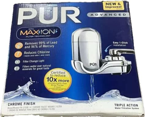 New Pur Advanced Maxion Faucet Mount Water Filter Chrome Fm B