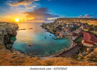 Ilmellieha Malta Skyline View Famous Popeye Stock Photo 638706448