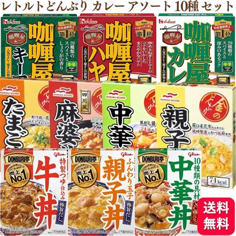 10個セット どんぶり亭 親子丼 牛丼 中華丼 金のどんぶり 親子丼 たまご丼 中華丼 風麻婆丼 カリー屋カレー カリー屋ハヤシ カリー屋