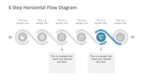 Step Horizontal Flow Diagram For Powerpoint Slidemodel