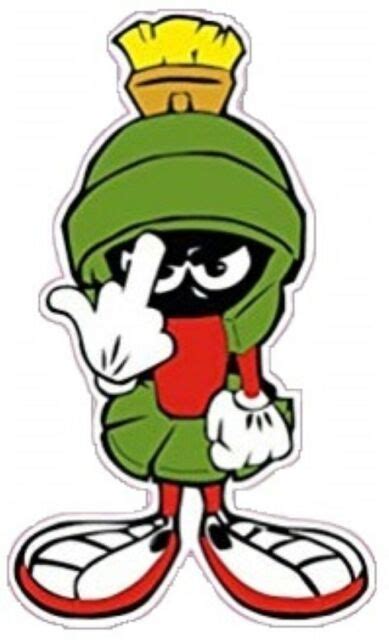 MARVIN MARTIAN W MIDDLE FINGER LAPTOP STICKER BUMPER STICKER WINDOW