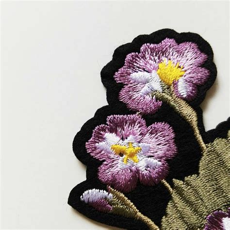 Purple Chrysanthemums Clusters Flower Embroidered Iron On Etsy