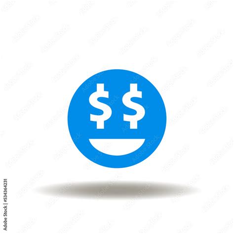 Vector Illustration Of Smile With Dollars Eye Icon Of Wealth Symbol