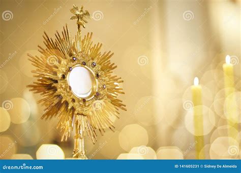 Eucharistic Adoration Monstrance With The Blessed Sacrament Stock Image