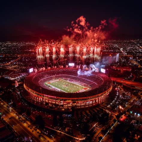 Premium Photo | The stadium with a lot of fireworks in it and some ...